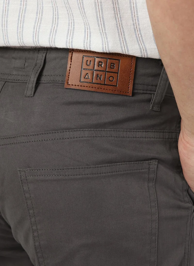 Urbano Fashion  Urbano Fashion Men's Dark Grey Regular Fit Solid Cargo Chino Pant with 6 Pockets for Men | Best Price UAE